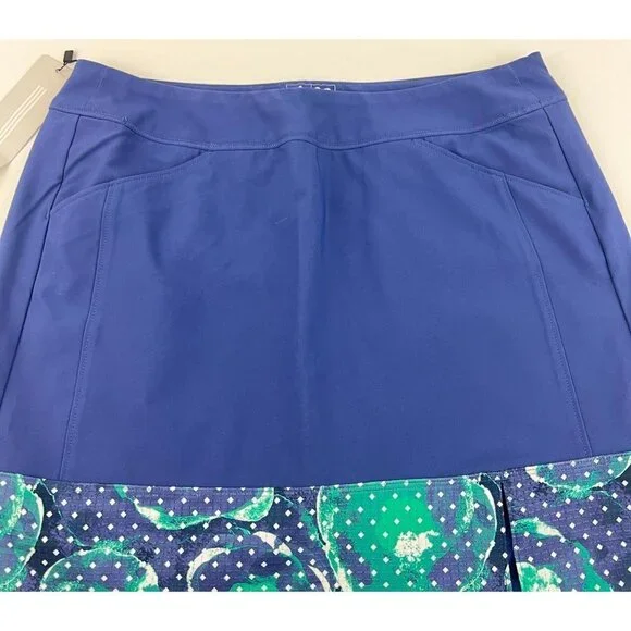 Adidas Golf Womens Floral  Print Hem Skirt Blue Knit Size S - Picture 6 of 11